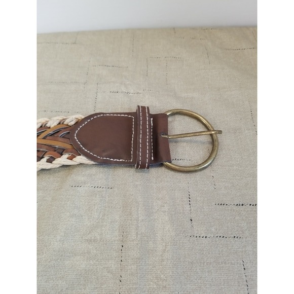 Jute Brown Vegan Leather Women's Woven‎ Belt Size 7-9 /36 Length Festival Boho - Picture 2 of 5